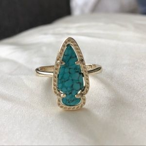 Kendra Scott arrow ring gold and turquoise